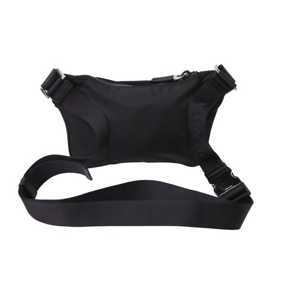 Prada Re-Nylon x Saffiano Leather Shoulder Bag Black - Picture 3 of 8